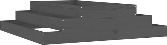 vidaXL Jardinière surélevée Grijs - 110 x 110 x 27 cm - Bois de pin Massief - Pot de fleur