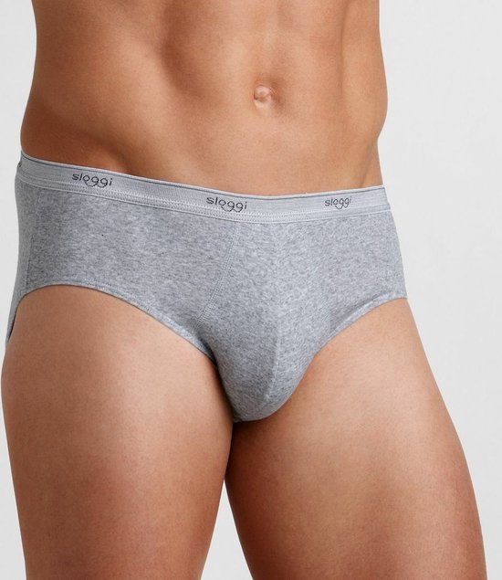 Grijze Sloggi midi slip met grijze tailleband.