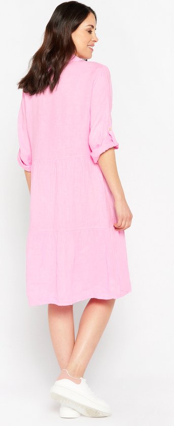 Roze linnen jurk sale