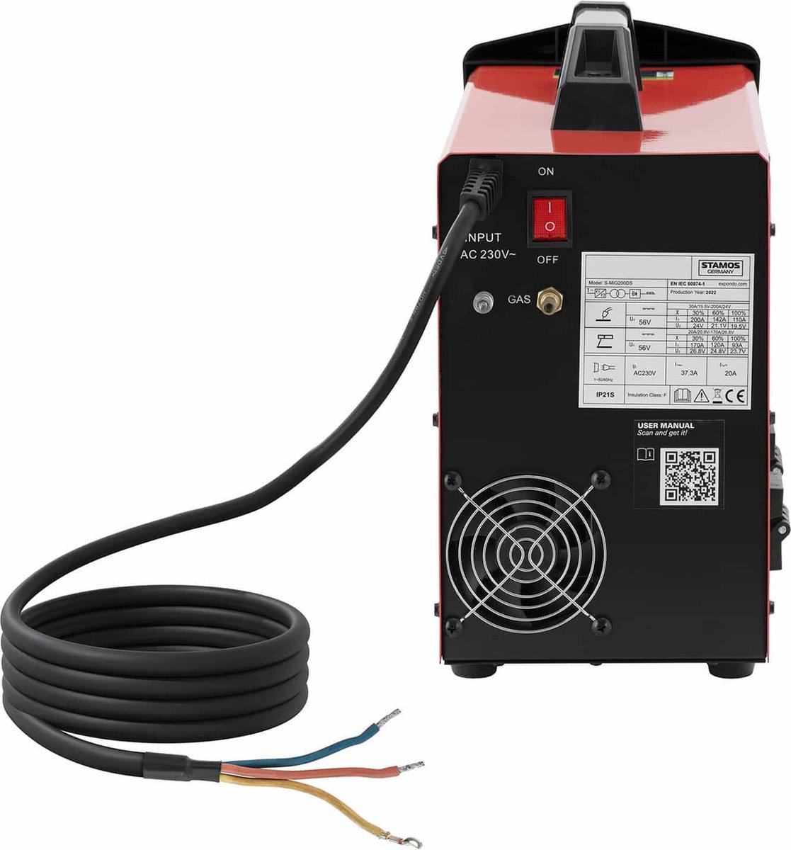 Stamos Germany MIG/MAG-lasapparaat - 200 A - 230 V - synergie | bol.com