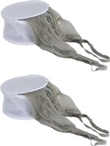 MSV Sac à linge pour linge délicat - 2x - sac à linge lingerie/soutien-gorge - blanc - 16 x 12 cm