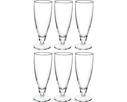 6x Stuks luxe Harmonia bierglazen op voet 380 ml - Bierglas speciaal bier