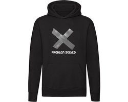 Problem solved Hoodie - probleem - ducttape - stil - opgelost - kruis - tape - grappig - unisex - trui - sweater - capuchon