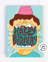 Carte d'anniversaire amusante - BurpDay - Burp - Musique et paillettes non-stop !