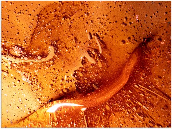 Poster Glanzend – Textuur in Mix van Oranje Tinten - 80x60 cm Foto op Posterpapier met Glanzende Afwerking