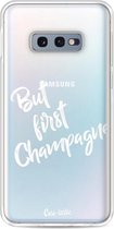 Casetastic Samsung Galaxy S10e Hoesje - Softcover Hoesje met Design - But First Champagne Print