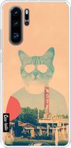 Casetastic Huawei P30 Pro Hoesje - Softcover Hoesje met Design - Cool Cat Print