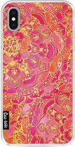 Casetastic Apple iPhone XS Max Hoesje - Softcover Hoesje met Design - Hot Pink Barroque Print