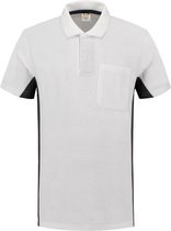 Tricorp Poloshirt Bicolore Poche poitrine 202002 Blanc / Gris Foncé - Taille 3XL