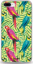 Casetastic Apple iPhone 7 Plus / iPhone 8 Plus Hoesje - Softcover Hoesje met Design - Tropical Parrots Print