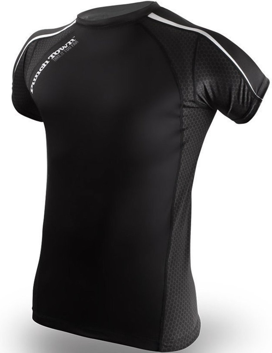 PunchTown Rash Guard Classic Korte Mouwen Zwart - S