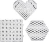 Onderplaat, harten, zeshoeken, vierkanten, afm 15x15-17,5x17,5 cm, JUMBO, helder, 6 stuk/ 1 doos