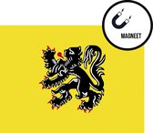 Koelkastmagneet/ auto magneet | Vlag Vlaamse Leeuw | 10 x 7 cm | Geel | Sterke magneten | Vlaanderen | Magneet | Flanders | Flandre | Flag | NVA | Whiteboard | 1 stuk