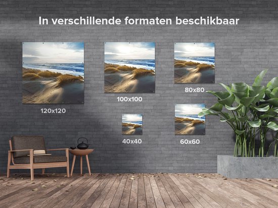 Affiche de jardin du Gards Dunes et Mer - 40x40 cm - Toile de jardin - Décoration de jardin - Décoration murale extérieure - Tableau de jardin