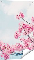 Gards Tuinposter Roze Bloesemboom - Bloemen - 60x90 cm - Tuindoek - Tuindecoratie - Wanddecoratie buiten - Tuinschilderij