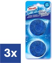 Nicols Blue Water Tablettes Anti-calcaire Cubes WC - 3 x 2 pièces