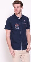 The Wildstream-Heren Overhemd-Caller- Navy-Korte Mouw-Maat L