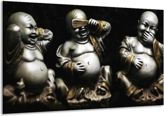 Canvas Boeddha | Zwart, Wit, 120x70cm 1Luik bol.com