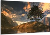 Peinture sur toile Nature | Gris, bleu, blanc | 120x70cm 1Hatch