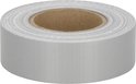 Grijze PVC vlechtband op rol, voor tuinafsluiting.