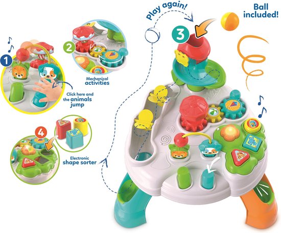 Baby Clementoni - Interactieve Activiteitentafel - Activity Center - Speeltafel - met Blokken, Ballen en Glijbaan - 10-36 maanden van Clementoni — afbeelding 3