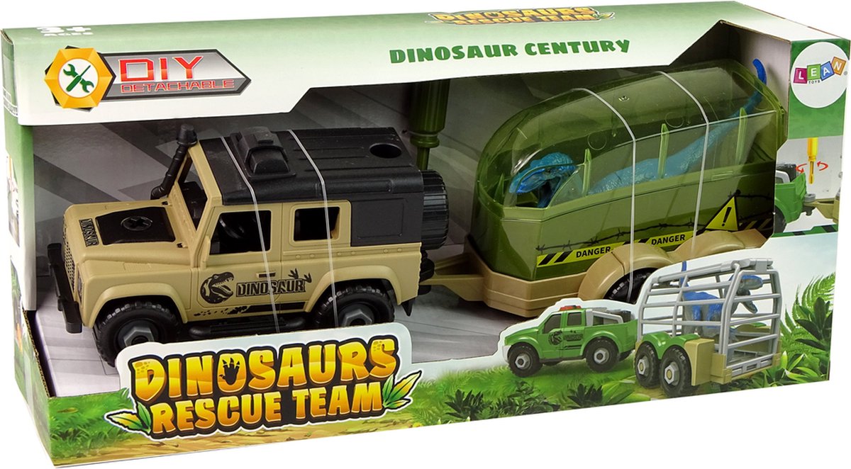 Dinosaurus Truck - speelgoed dinosaure, voiture enfants avec 3 mini voitures