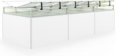 Koude bak opzetstuk van aluminium en polycarbonaat Tuinkas plantenbak voor tuin, balkon, met dakvenster kleppen, UV en weerbestendig, 150 x 351 cm