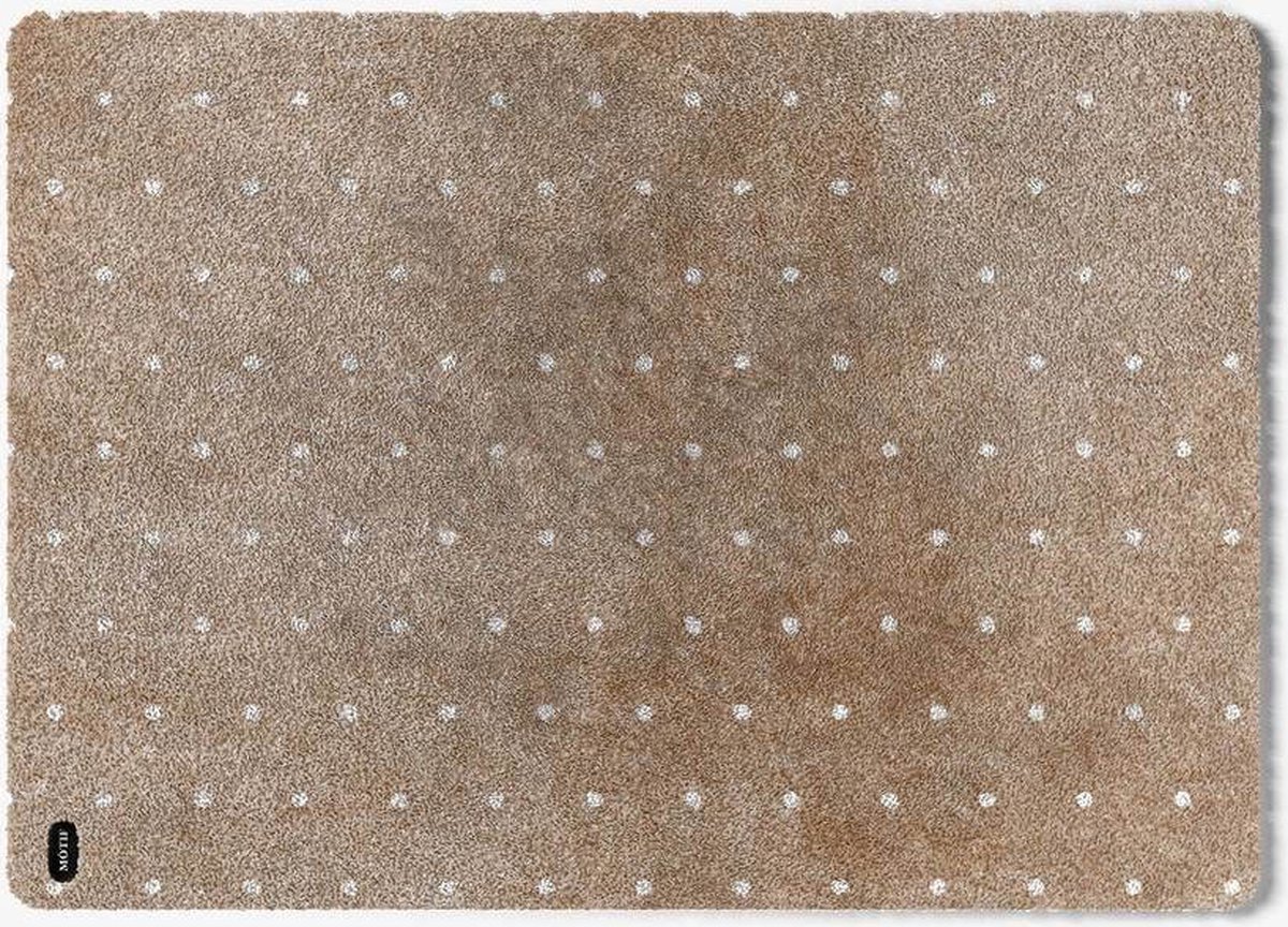 Mótif Points - Beige wasbare deurmat met stippen patroon 60 cm x 85 cm - Deurmat binnen met print