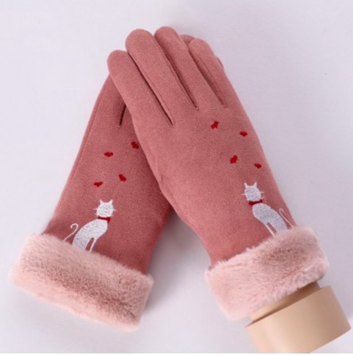 Hidzo Dames Handschoenen Roze Maat S/M
