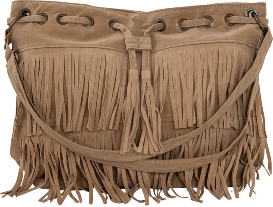 Sac à épaule En Daim Pour Femme - Sac Hobo à Franges Et Pompons, Bandoulière Croissant, Style Bohème Casual Pour Sortie, Voyage