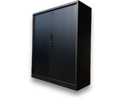 Nieuwe archiefkast/roldeurkast (staal) mat zwart (105x120X45) - Incl. slot