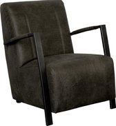 Industriële fauteuil Rosetta | leer Colorado antraciet 01 | 66 cm breed