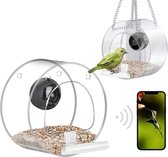 Nichoir avec caméra 1080P avec vision nocturne - fenêtre mangeoire à oiseaux suspendue - fenêtre mangeoire caméra espion wifi avec appli - caméra animalière