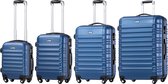 Trolley Reiskofferset / Kofferset Rome - 4-delig - Blauw - ABS