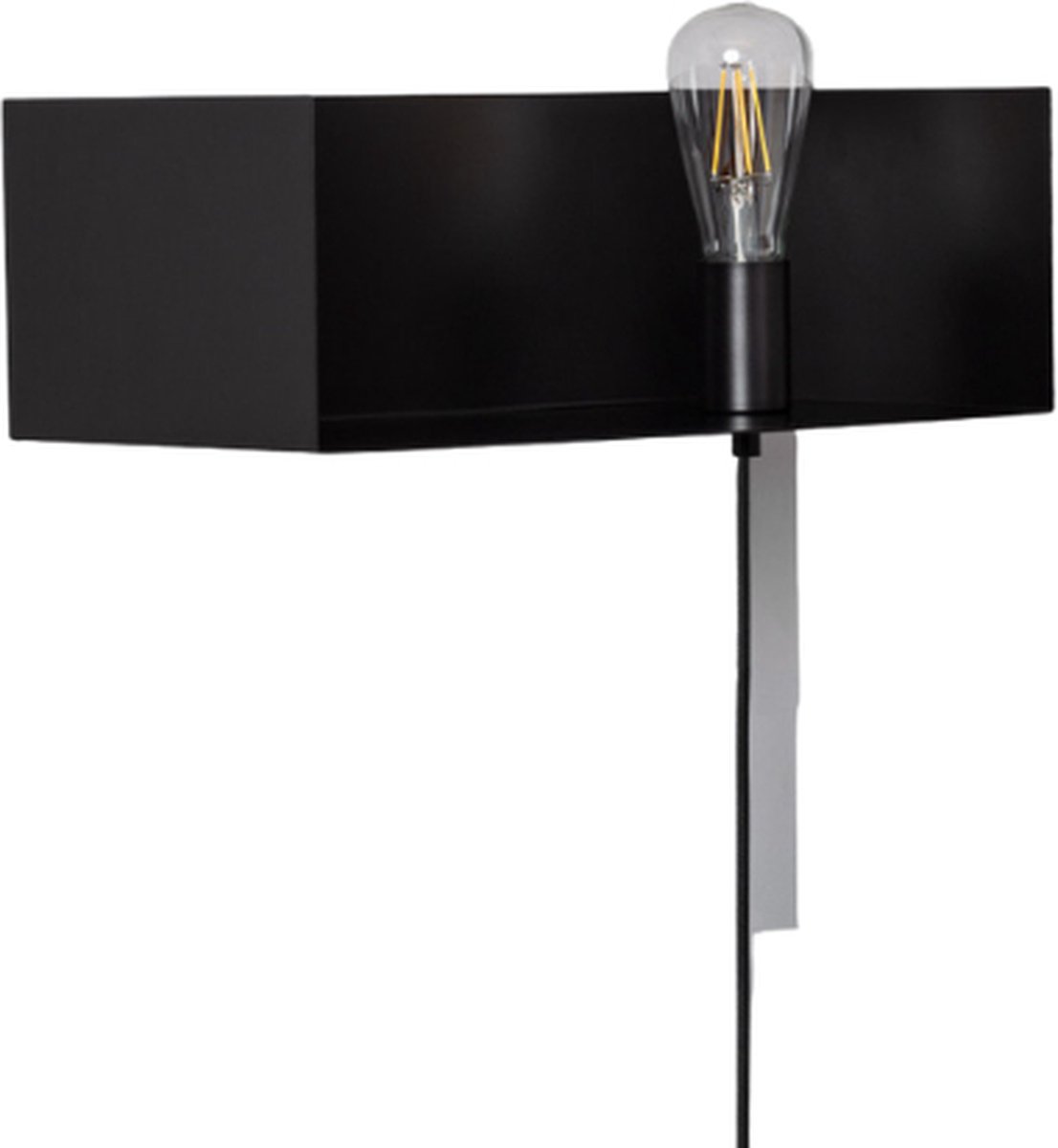 Bussandri - Moderne Wandlamp - Metaal - Modern - E27 - L:20cm - Voor Binnen - Woonkamer - Eetkamer - Slaapkamer - Wandlampen - Zwart