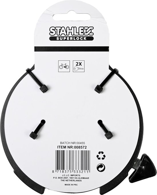 Stahlex Deluxe ringslot - 2 sleutels - zwart - stevige beveiliging - eenvoudig te bevestigen van Stahlex — afbeelding 5