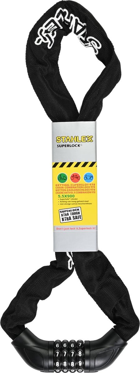 Stahlex Cijferslot - Gehard Staal - SuperSafe Cilinder - Canvas Hoes - 90 cm - Zwart van Stahlex — afbeelding 5