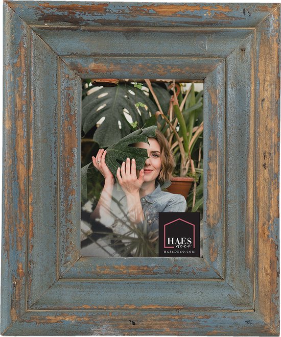 HAES DECO - Fotolijst 18x24 - Farm Living - kleur Grijs, formaat 30x3x25 cm , voor foto 18x24 cm