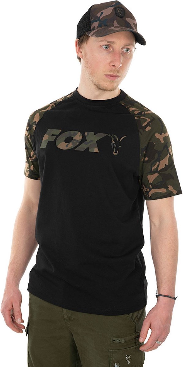 Fox Black / Camo Raglan T-Shirt Large