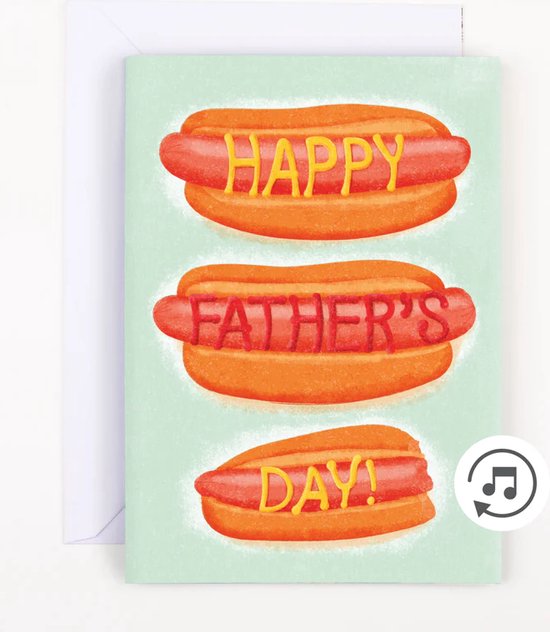 Carte amusante Vaderdag - Papa - Musique et paillettes non-stop !