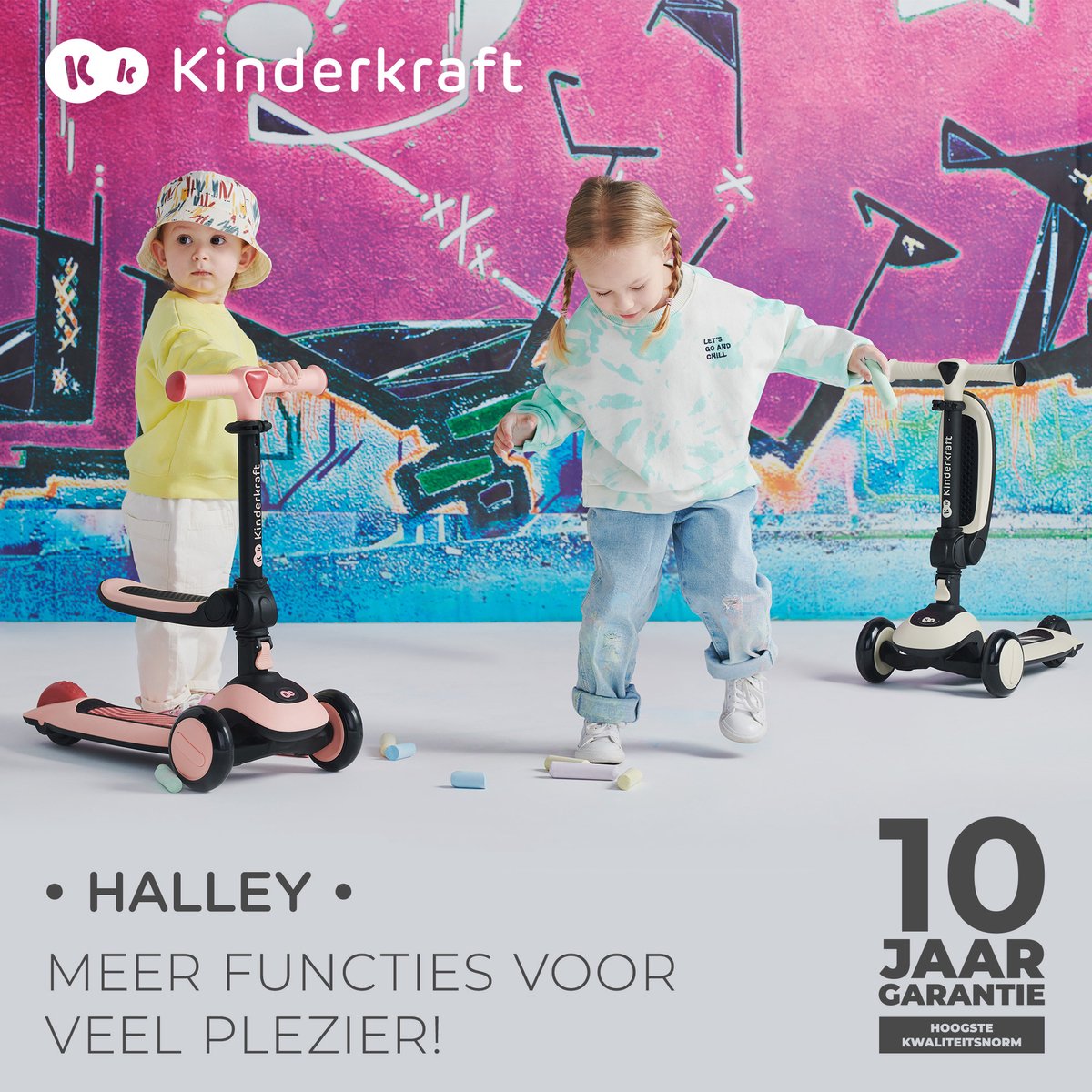 Kinderkraft HALLEY 2-in-1 Loopfiets en Driewieler Step - Voor Kinderen van 1-5 Jaar, Max 50 kg - Verstelbaar Zadel en Stuur, Opvouwbaar, LED Wielen - Groen — afbeelding 5