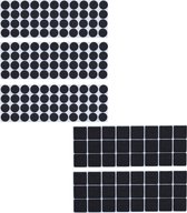 Relaxdays anti-kras viltjes - zelfklevend - set van 180 - rond en vierkant - meubelvilt - zwart