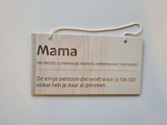 Grappig Wandbordje Mama - Cadeau Vrouwen - Geschenk Moeder - Mama Kado's - GRATIS VERZONDEN!