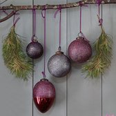 Lot de 4 décorations de Noël LOBERON Ilva violet