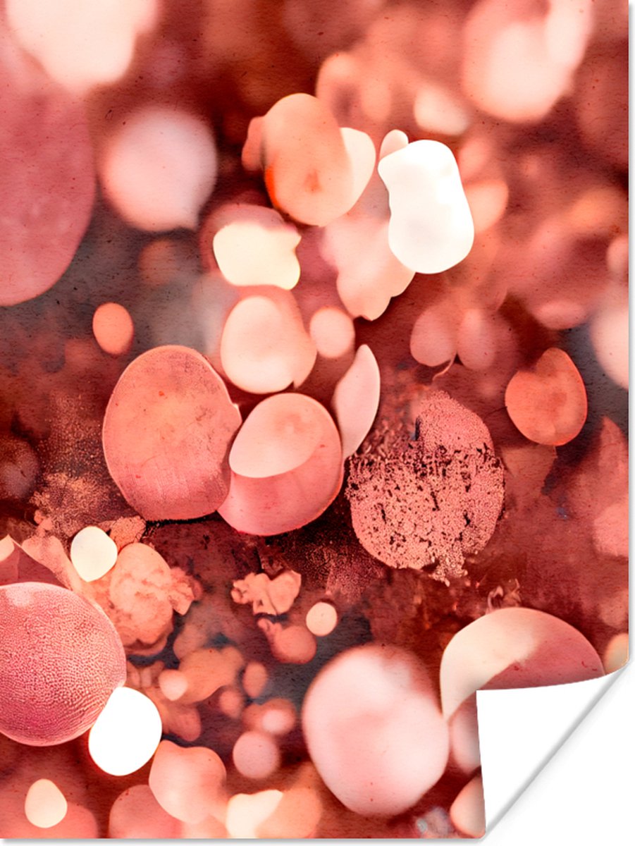 Poster Abstract - Glitter - Roze - Luxe - 90x120 cm