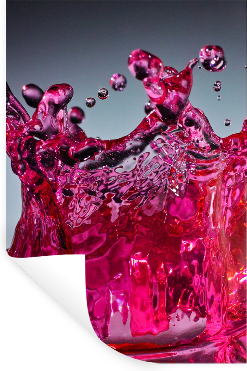 Muurstickers - Sticker Folie - Water - Abstract - Roze - Druppels - 20x30 cm - Plakfolie -