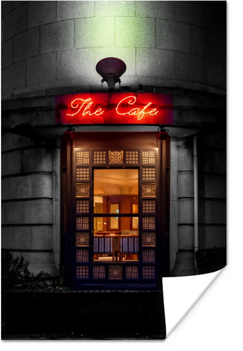 Deur - Café - Rood - Architectuur - Neonlicht
