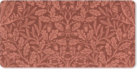 Muismat XXL 80x40 cm - Bureau onderlegger - Bureau mat Bladeren - Planten - Morris - Bruin - Bureaumat - Gaming mousepad xl - Bureaulegger groot - Computer deskmat