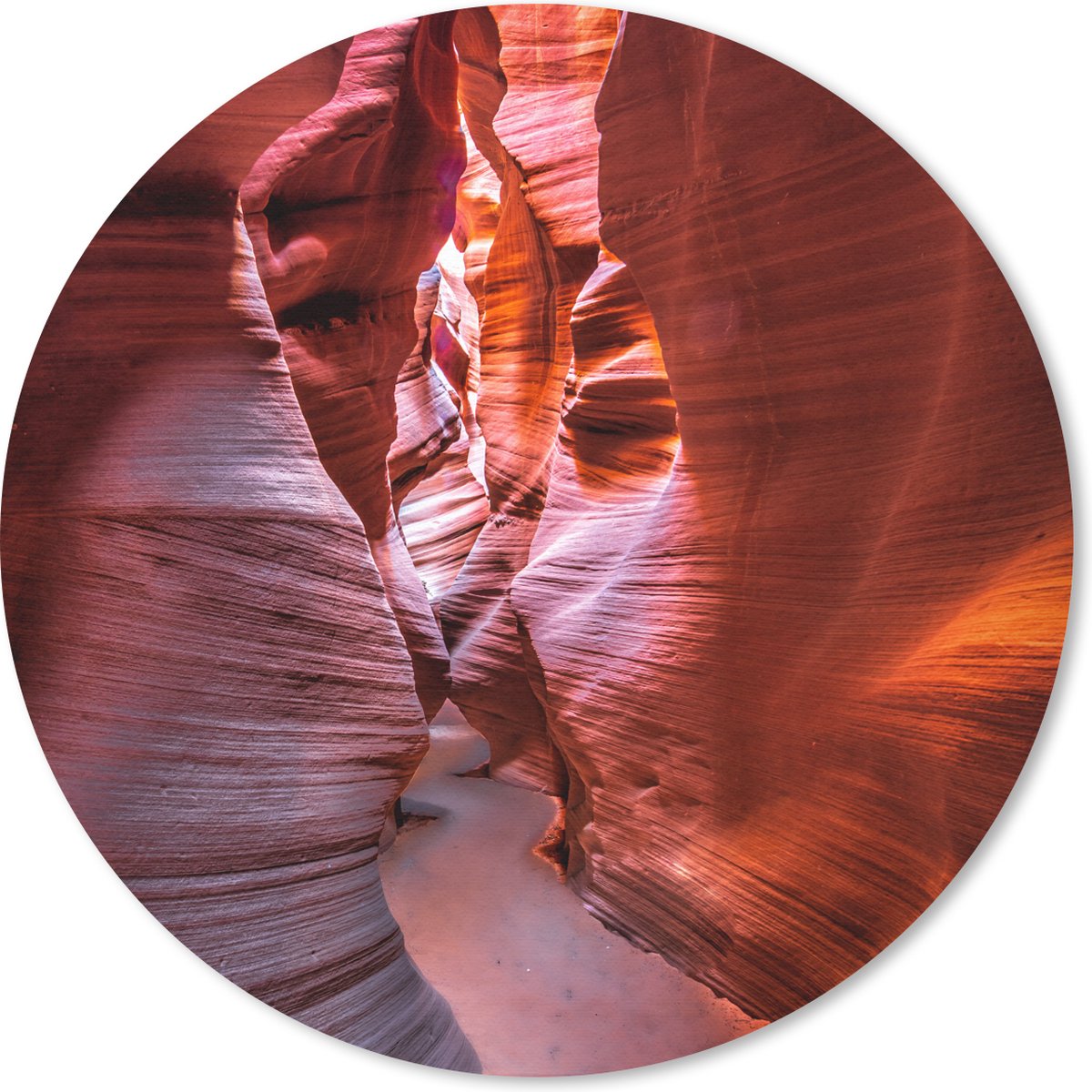 Muismat rond 20x20 cm - Mousepad Landschap - Grotten - Steen - Natuur - Ronde muismatten