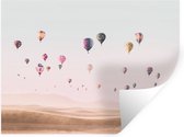Muurstickers - Sticker Folie - Luchtballon - Woestijn - Lucht - Landschap - Natuur - 40x30 cm - Plakfolie - Muurstickers Kinderkamer - Zelfklevend Behang - Zelfklevend behangpapier - Stickerfolie